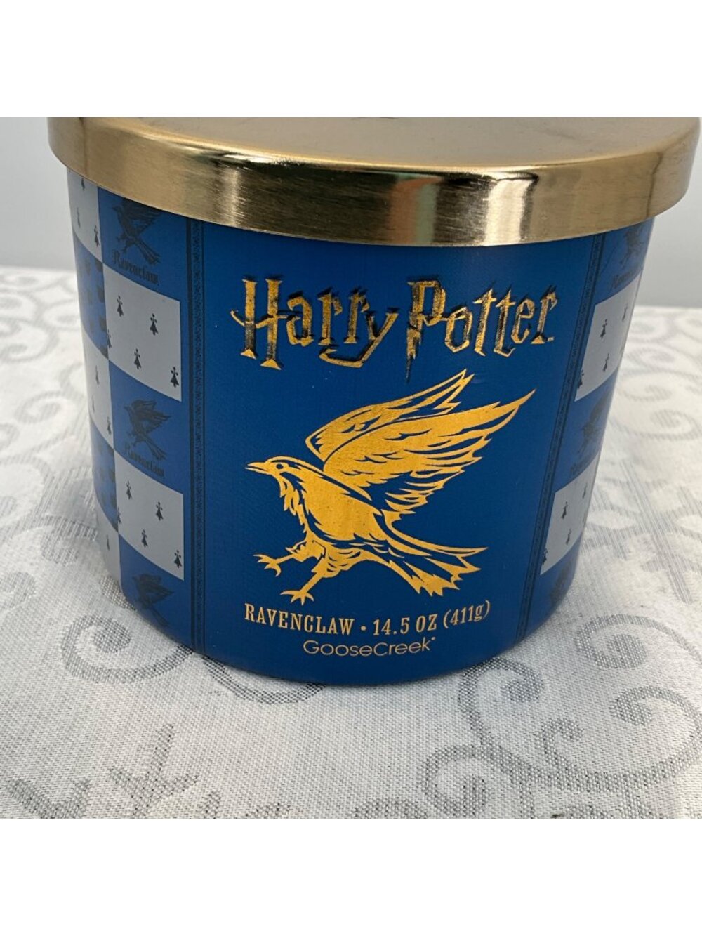 Harry Potter Ravenclaw Candle Goose Creek 14.5 Oz Blue Wax 3-Wick Burn Time Up T